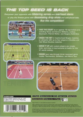 Sega Sports Tennis box cover back